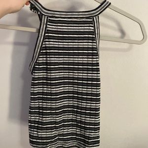 Black Blue and white top